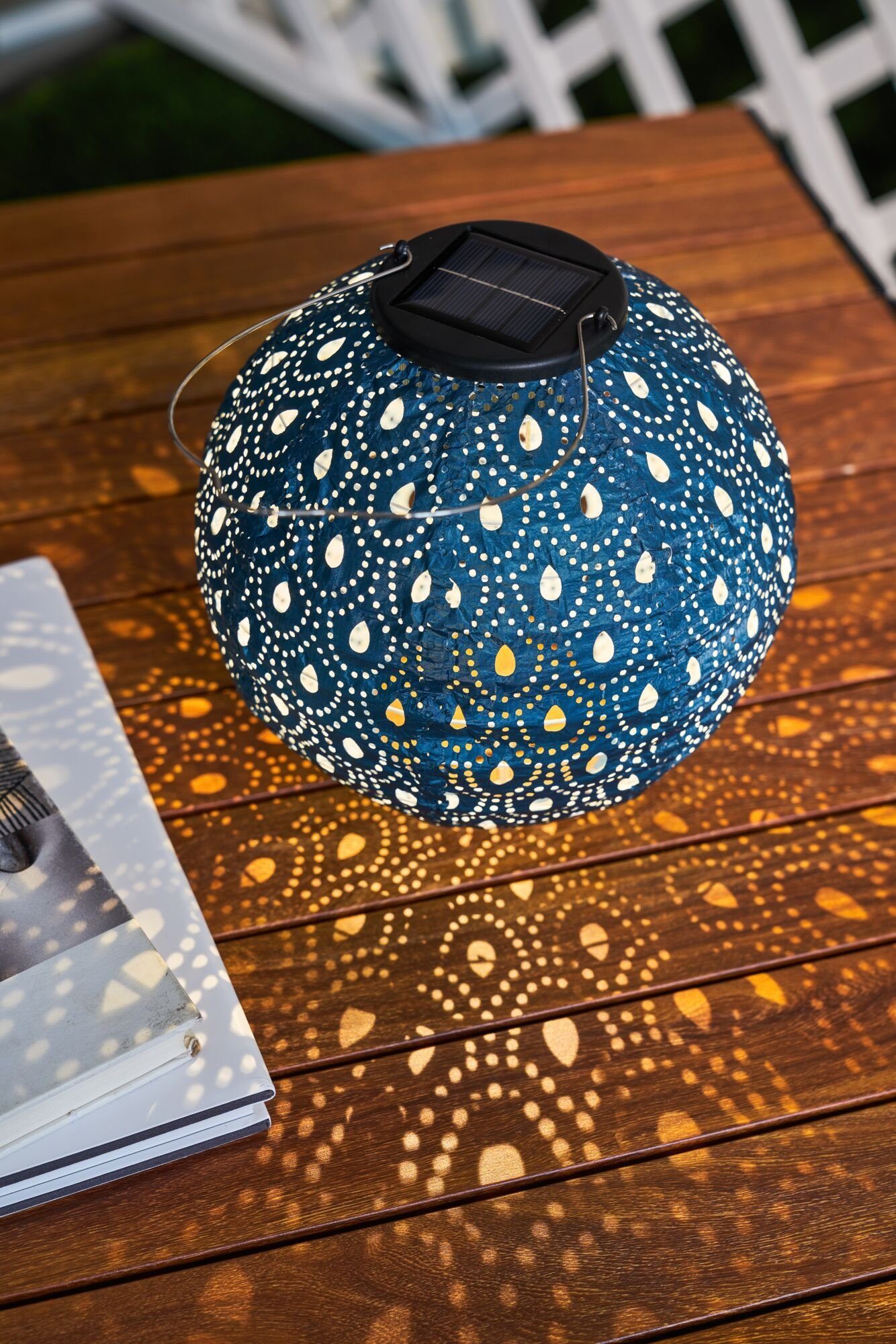 Pauleen LED Solarleuchte Sunshine Charm Lampion Solar blau Tyvek Vlies, LED fest integriert, Laterne – Bild 2 von 5