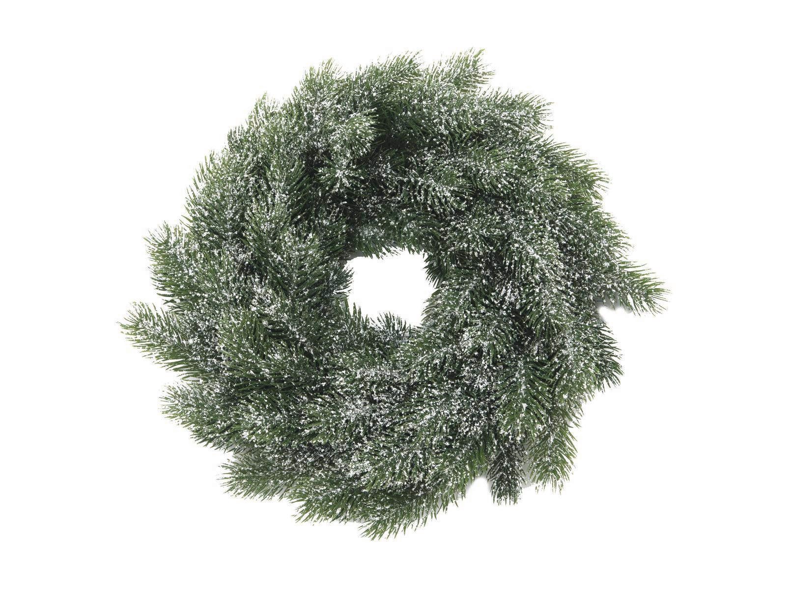 artplants Adventskranz Deko Tannen Kranz, PE Nadeln, beschneit, Ø 45cm - Künstlicher Kranz