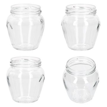 MamboCat Vorratsglas 18er Set Marmeladenglas Vaso Orcio 212ml + To63 Deckel weiß, Glas