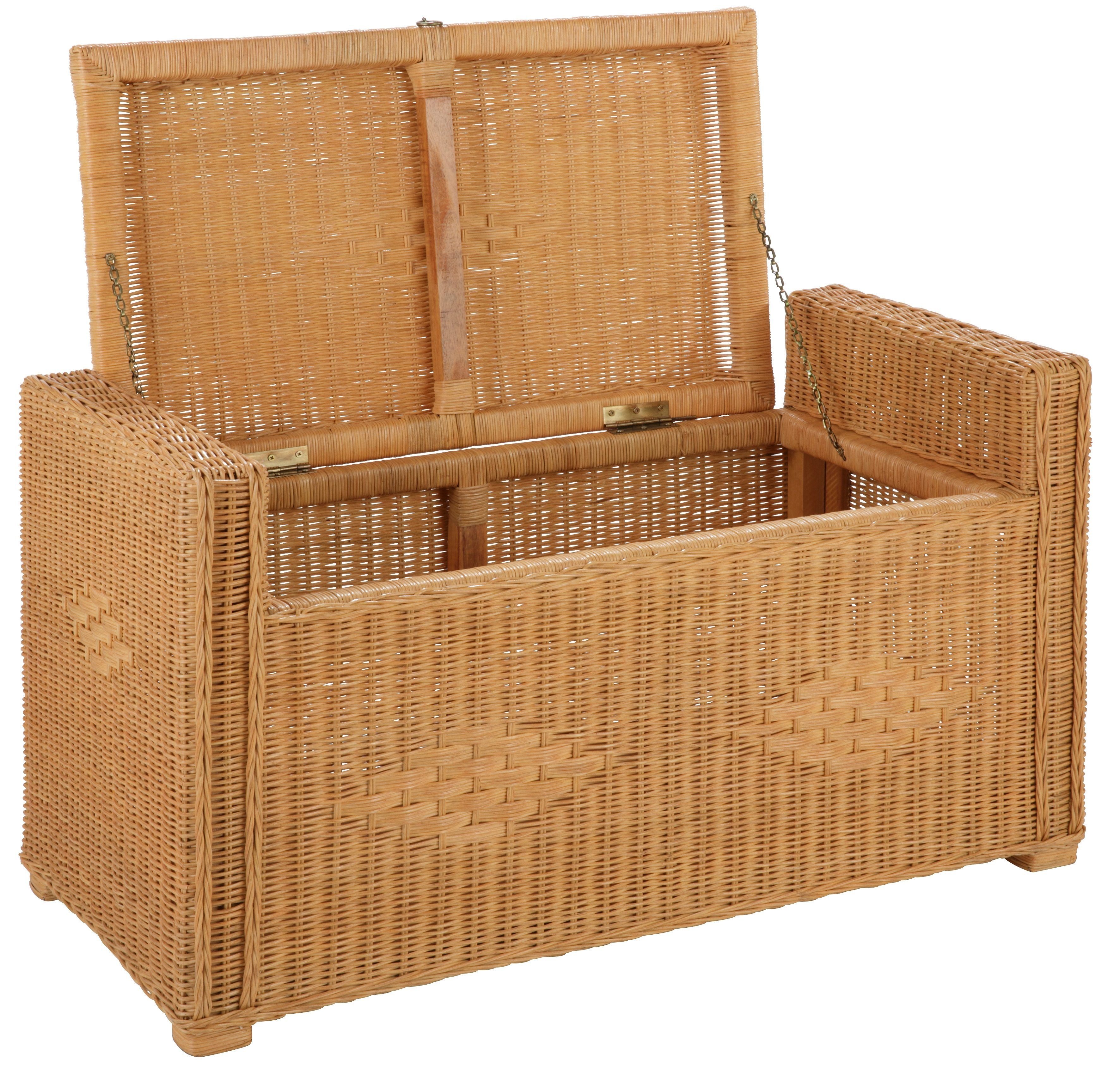 Home affaire Sitztruhe Schönerempfang, TOPSELLER! (Rattan-Bank, OTTOs Choice), Belastbar bis max. 80 Kg, mit Stauraum