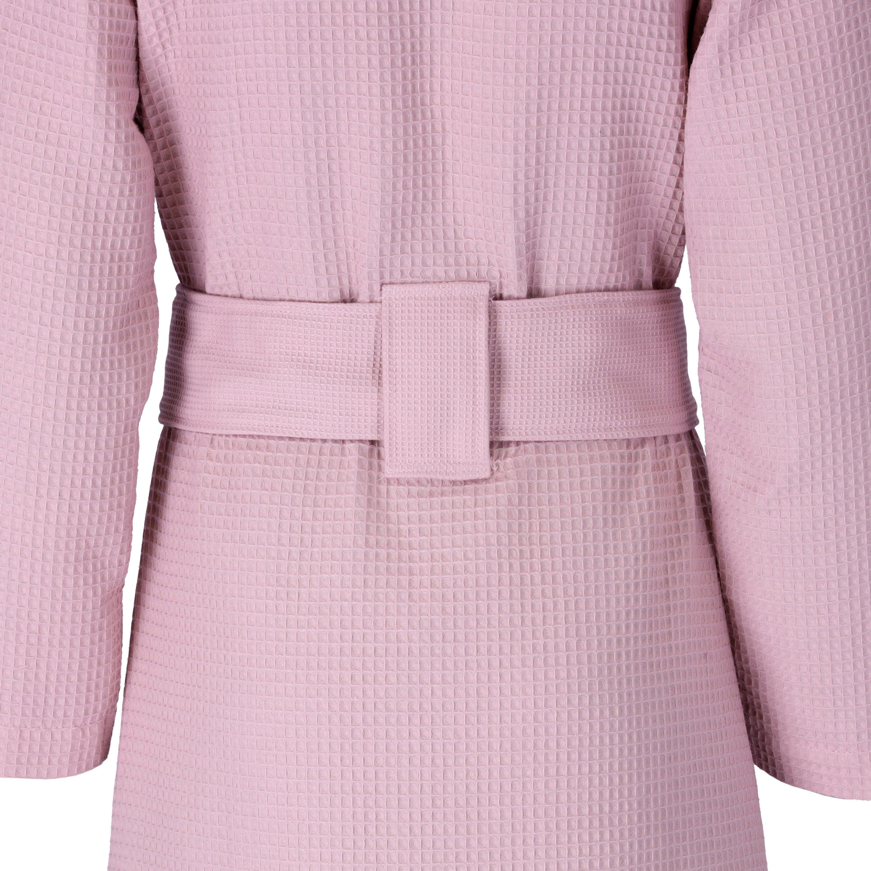 Vossen Damenbademantel Catania, ideal für Sauna & Spa, Hotelbademantel, Morgenmantel, Langform, Waffelpiqué, Schalkragen, Gürtel