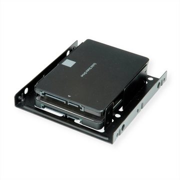 ROLINE PC-Gehäuse Montageadapter, 3,5 Zoll Rahmen für 2x 2.5 HDD/SSD, Metall