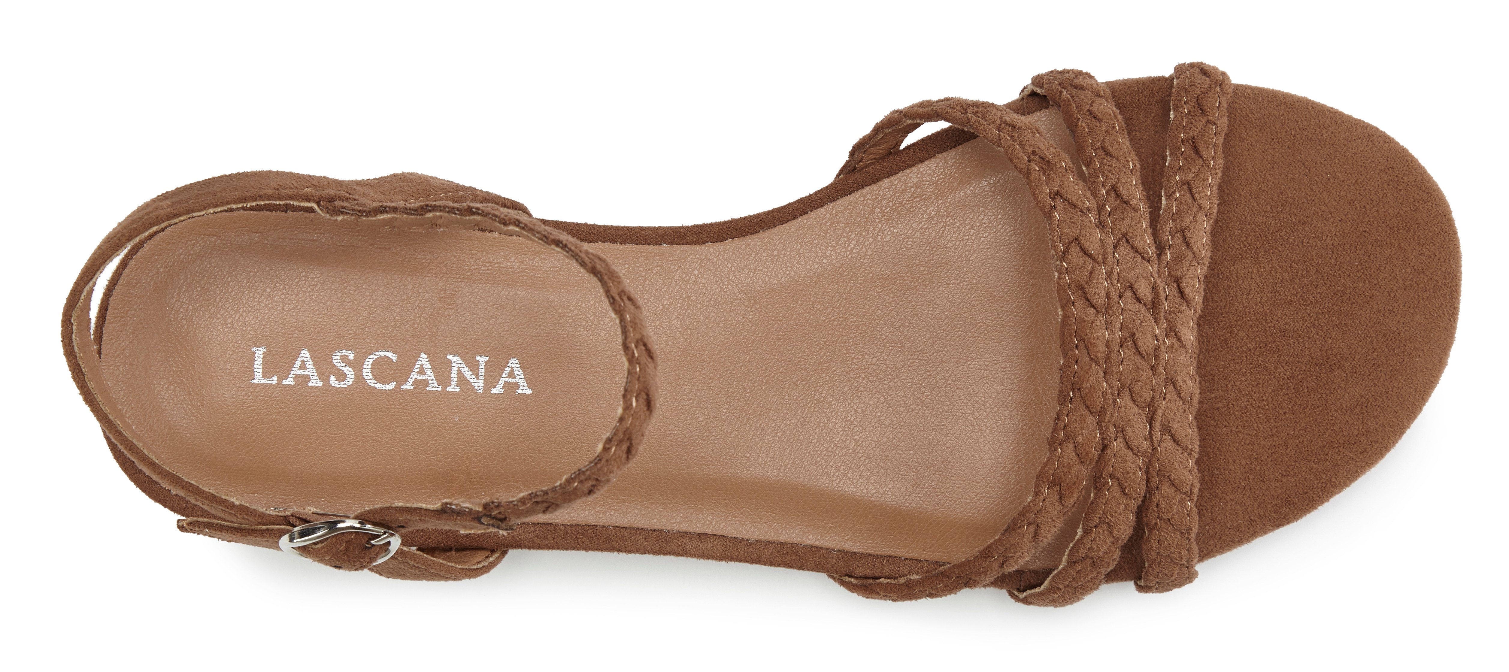 LASCANA Sommerschuh Sandale Sandalette, Sommerschuh mit geflochtenen Riemchen VEGAN
