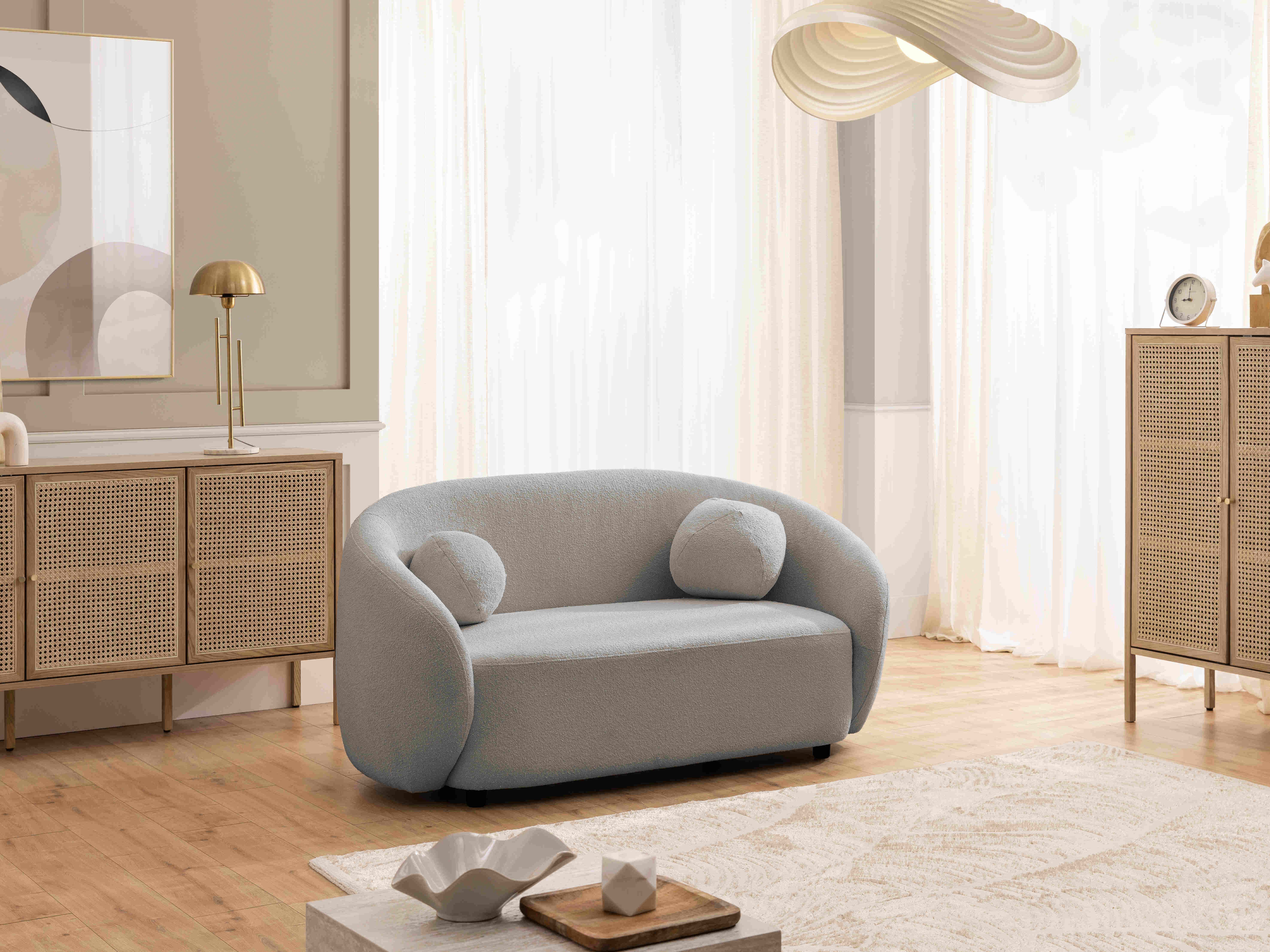 S-Style Möbel Polstergarnitur 2+1 Roundi, Bouclé, günstig online kaufen