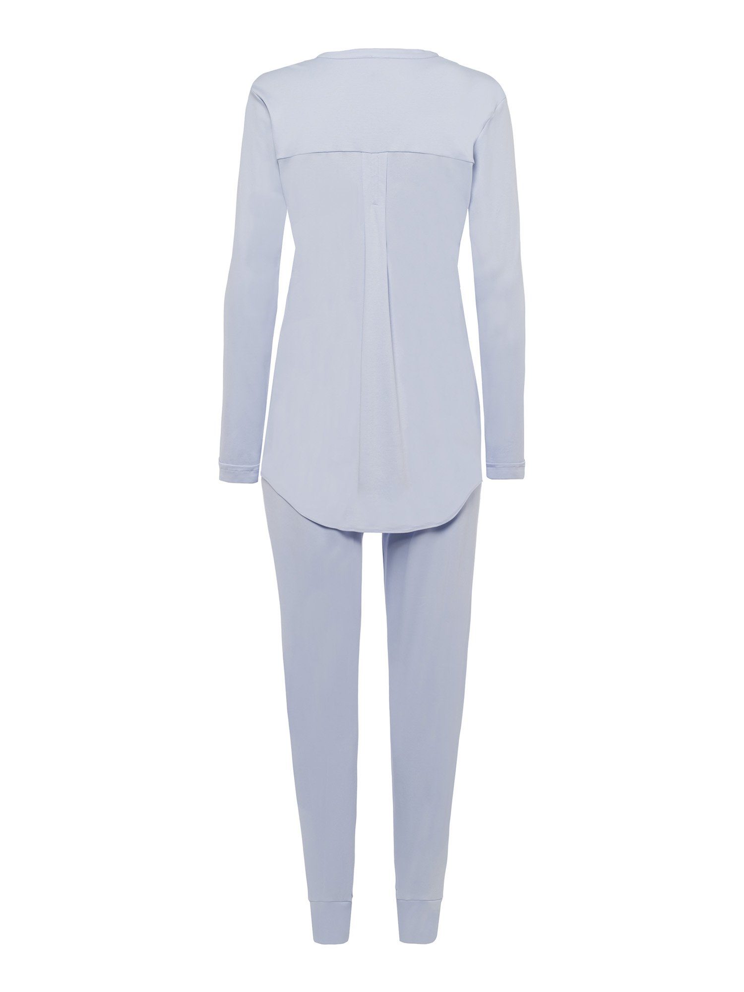 Hanro (1 tlg) Pyjama glow Langarm blue Essence, Pure