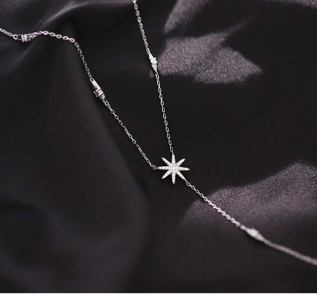 CZ Stern Stern Frauen Halskette Charm-Kette Silber (1-tlg) 925 Sterling für Halskette POCHUMIDUU