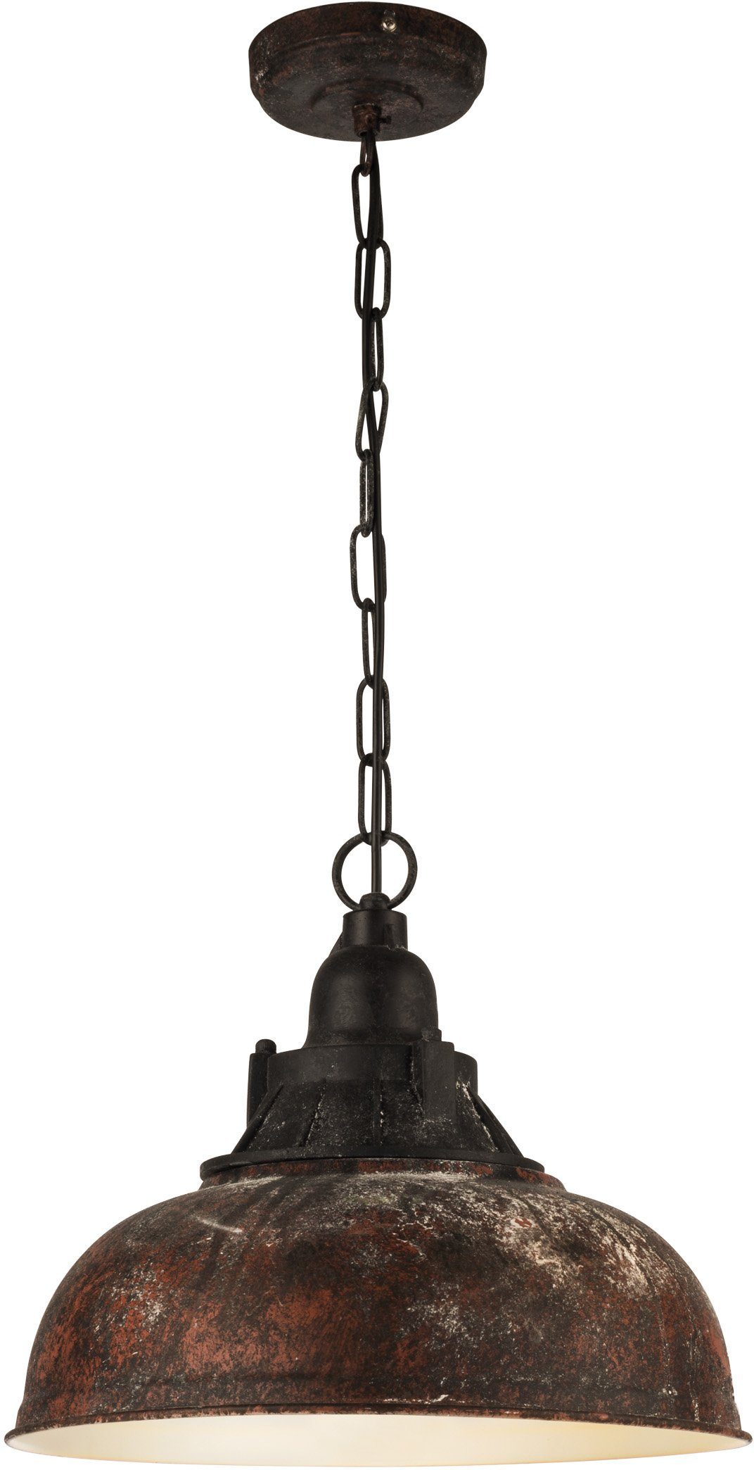EGLO Hängeleuchte GRANTHAM 1 Pendellampe, E27, IP20, Stahl, Retro, Esstischlampe, Lampe, ohne Leuchtmittel, Hängeleuchte, H110 x Ø37 cm, antik-braun, beige, 1X60W exkl.