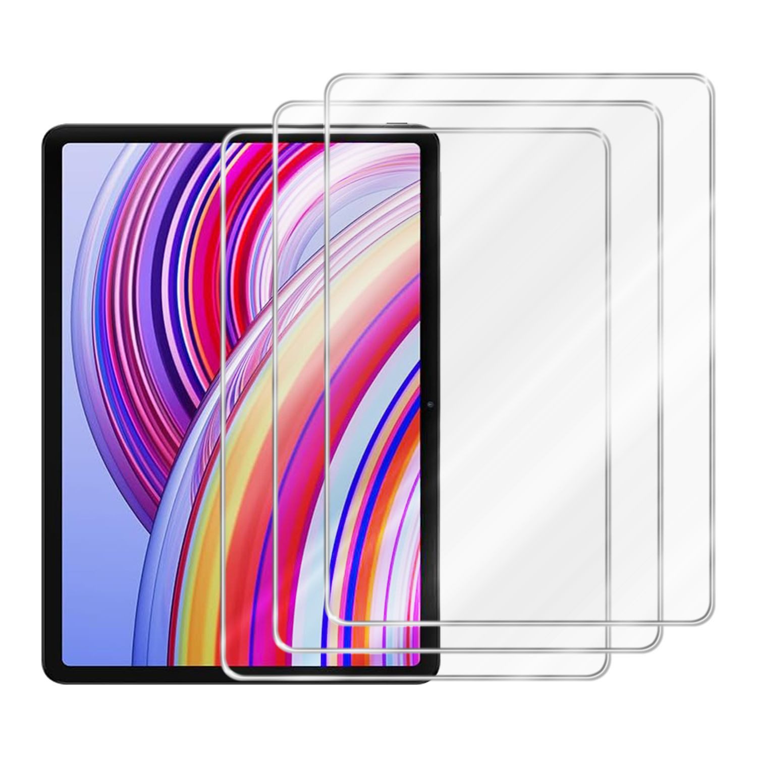 Cadorabo Schutzfolie für Xiaomi Redmi Pad Pro 2024 Schutzfolie, (3-St), 3x Schutzfolie Panzer Folie (Tempered) Display Schutzglas 3D Touch
