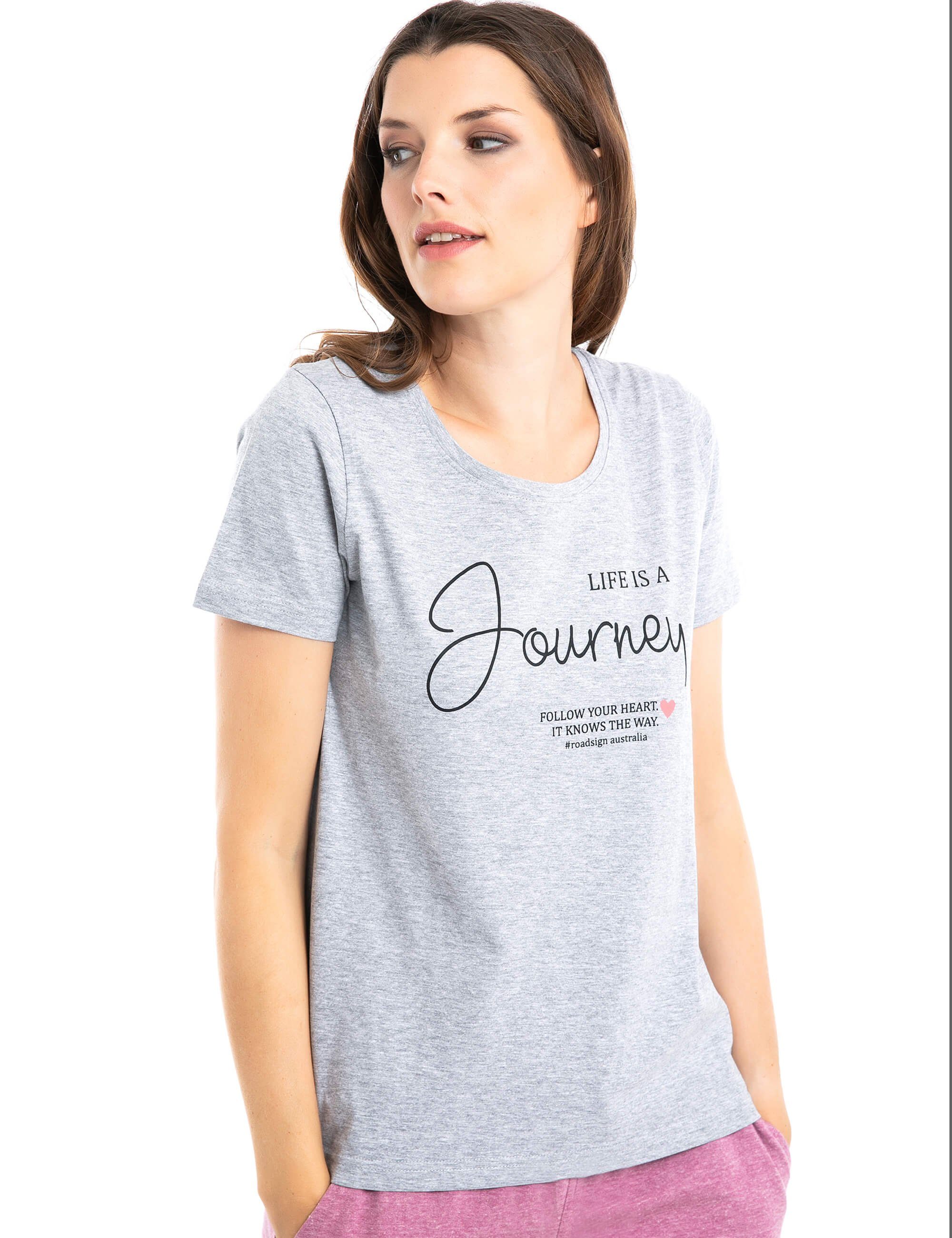 Damen Shirts ROADSIGN australia T-Shirt Memories (1-tlg) mit Aufdruck & Rundhalsausschnitt, 100 % Baumwolle
