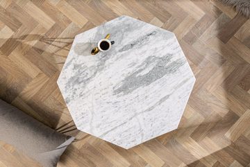 riess-ambiente Couchtisch DIAMOND 70cm weiß / messing, Wohnzimmer · Marmor · Metall · eckig · Handarbeit