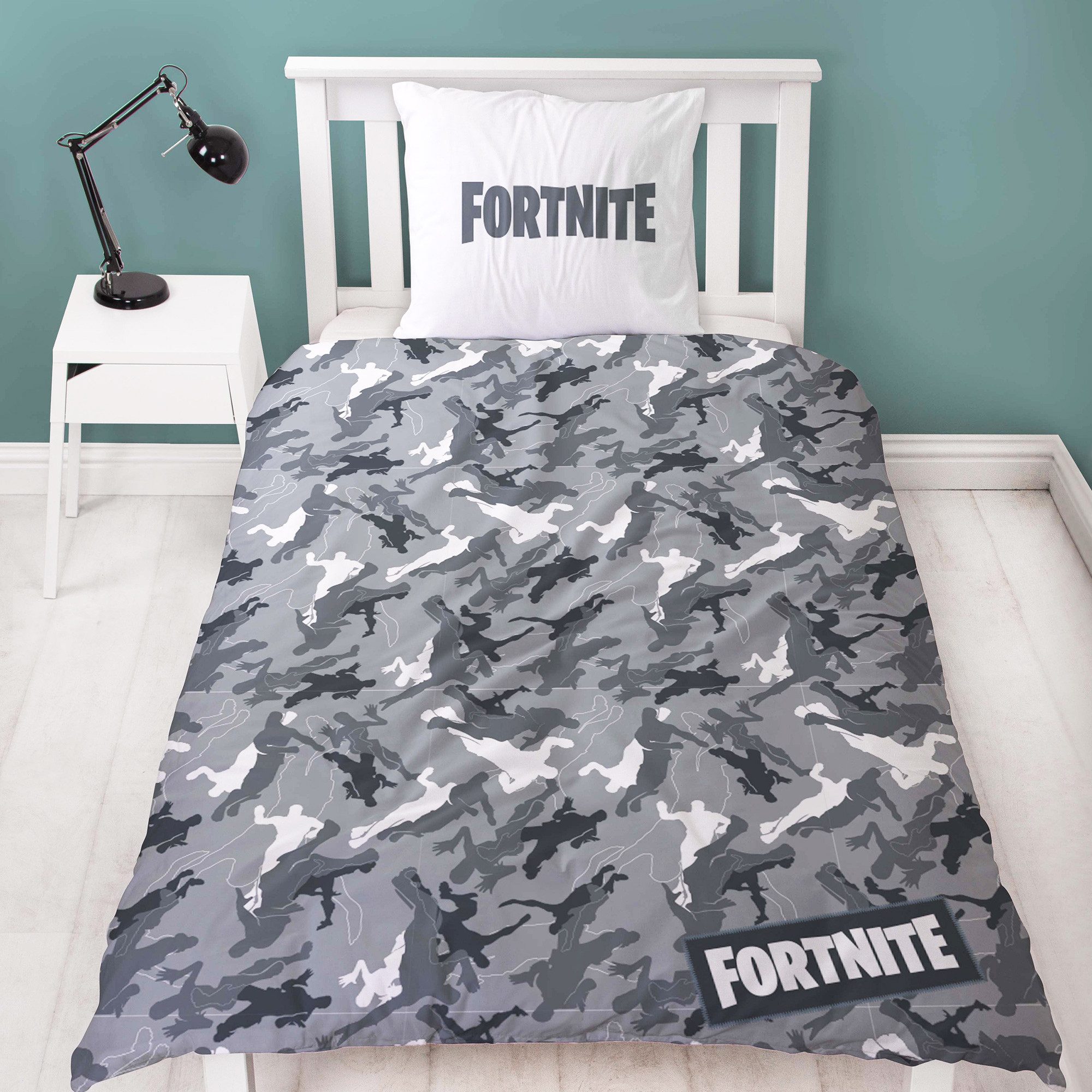 BERONAGE Kinderbettwäsche Fortnite Grey Bettwäsche Linon / Renforcé, 100% B günstig online kaufen