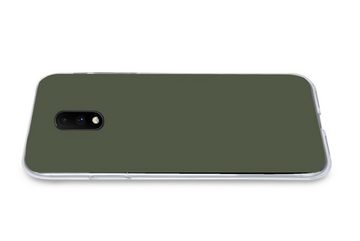 MuchoWow Handyhülle Grün - Einfarbig - Olivgrün, Phone Case, Handyhülle OnePlus 7, Silikon, Schutzhülle