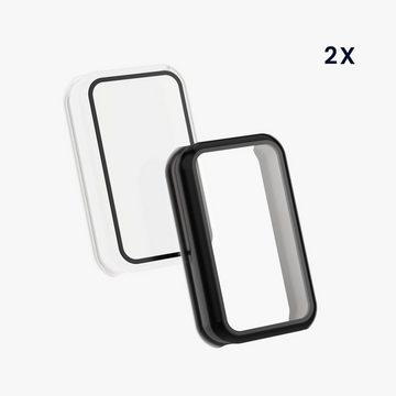 kwmobile Smartwatch-Hülle 2x Hülle für Huami Amazfit Band 7, Fullbody Fitnesstracker Glas Cover Case Schutzhülle Set