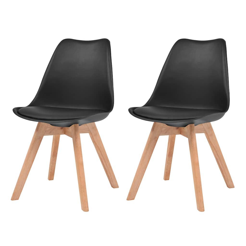vidaXL Esszimmerstuhl Esszimmerstühle 2 Stk. Schwarz Kunststoff (2 St)