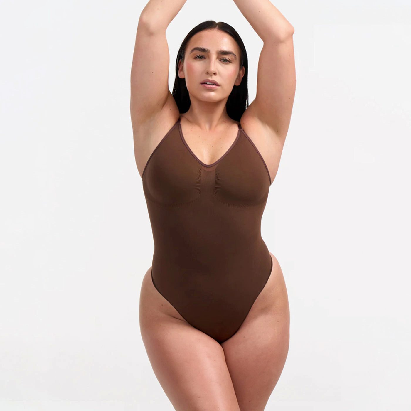 Creamy Fabrics Miederbody Bodysuit Sculpting Shapewear mit String-Braun-M ( günstig online kaufen