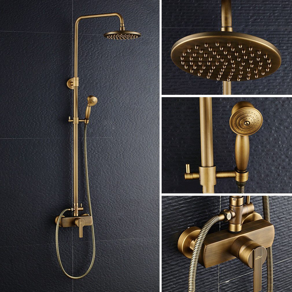 Auralum Max Duschsystem Retro Duscharmatur, Höhenverstellbar günstig online kaufen