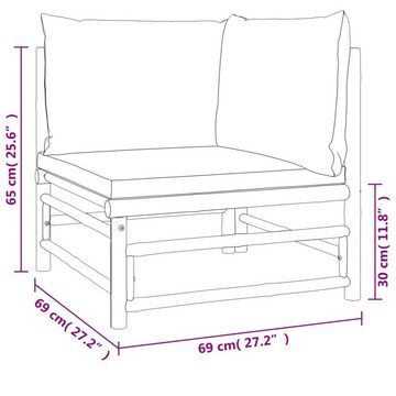 vidaXL Gartenlounge-Set Gartensofa mit Kissen Bambus