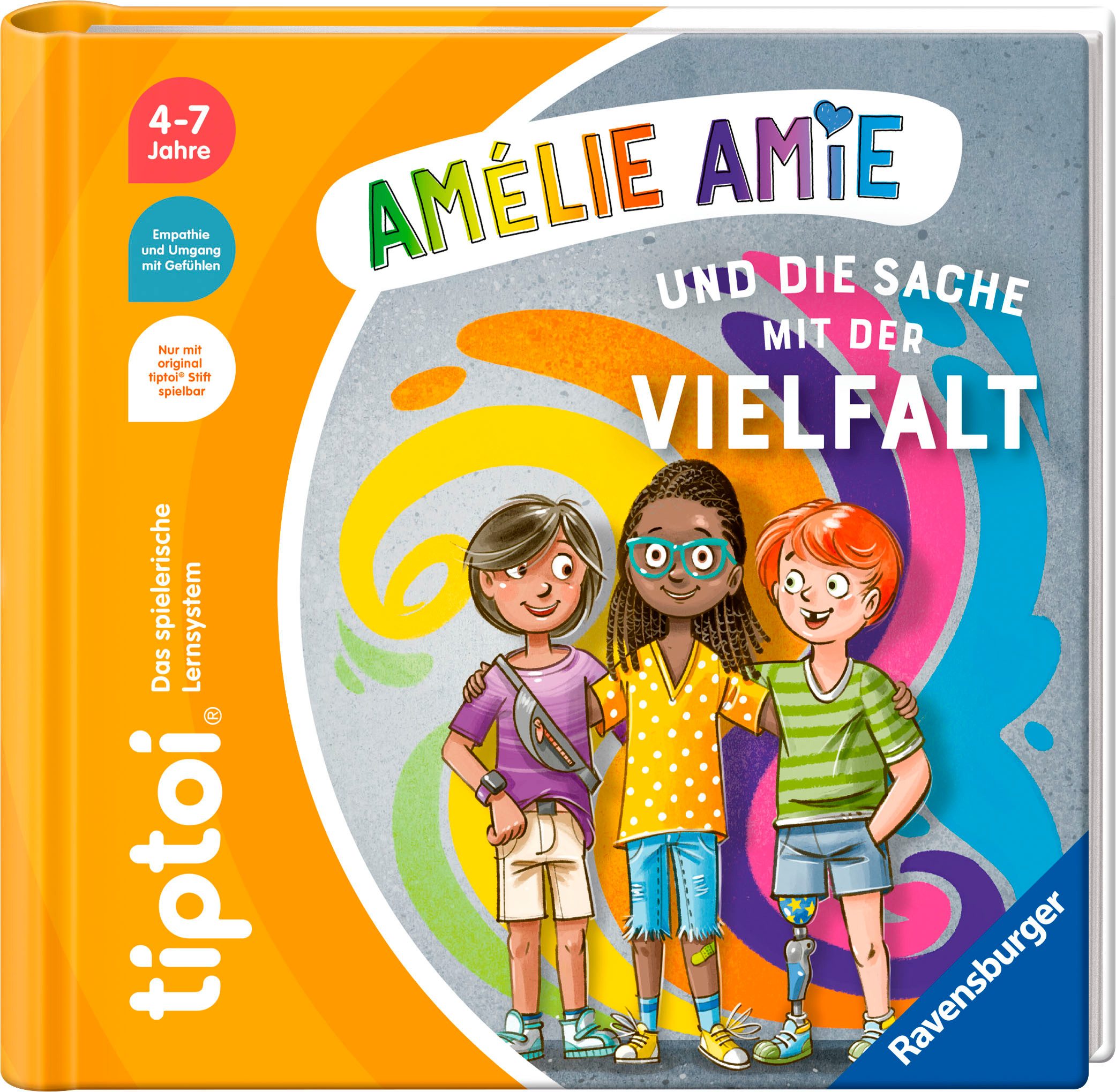 Ravensburger Kinderbuch tiptoi® Bildergeschichten über den Umgang mit Gefühlen, - Amélie Amie und die Sache mit der Vielfalt; Made in Europe