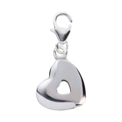 schmuck23 Charm-Einhänger Charm Anhänger Herz 925 Silber Kettenanhänger (1-tlg), Für Armband, Halskette oder Schlüsselanhänger