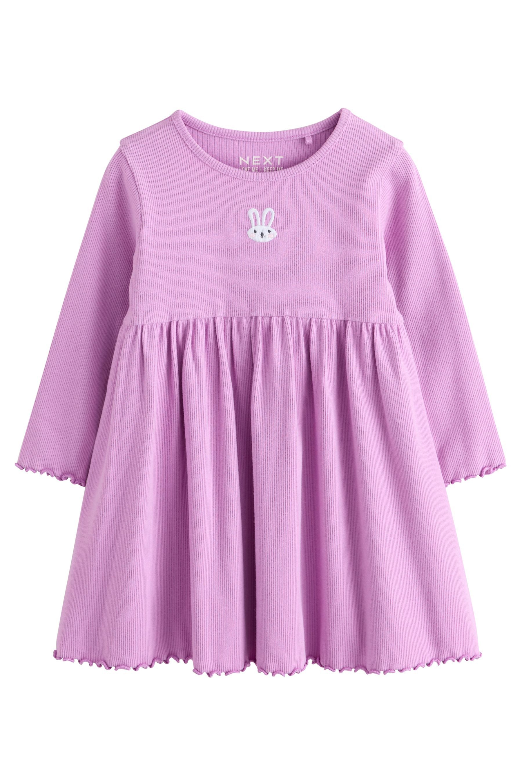 Next Jerseykleid Geripptes Langarmkleid (1-tlg)