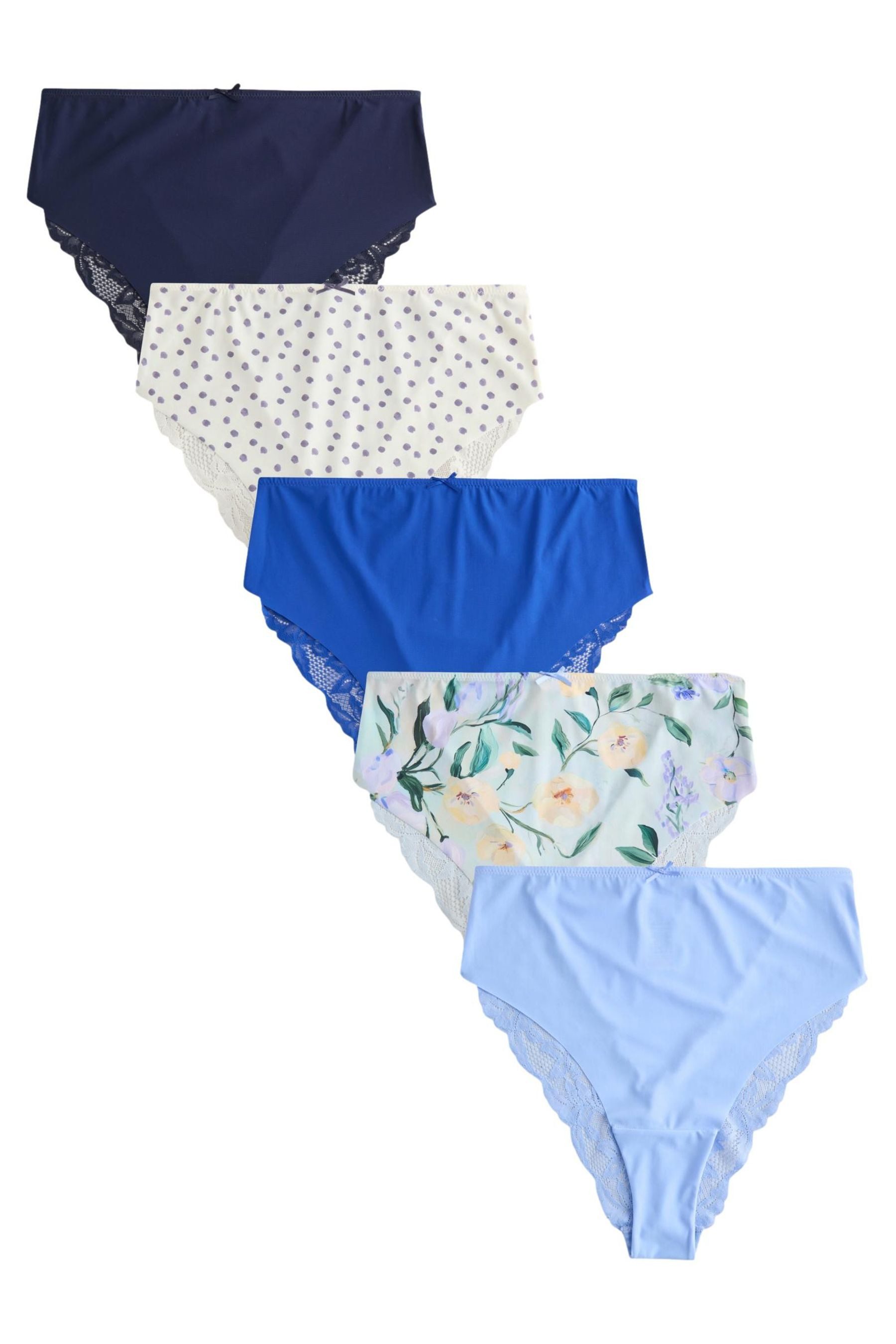 Next Slip Nahtlose Slips mit Spitzeim 5er-Pack, hohes Bein (5-St)