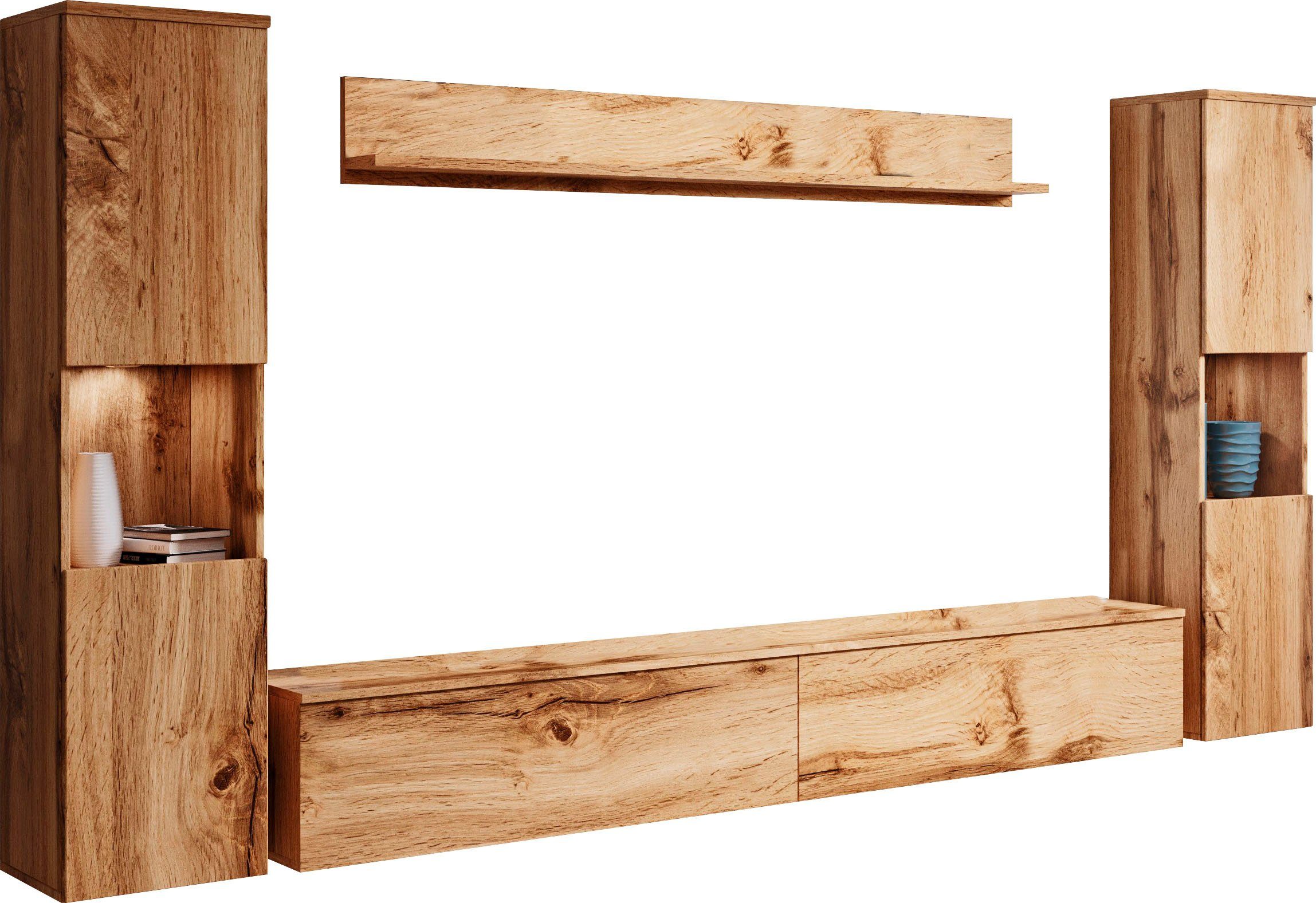 INOSIGN Wohnwand PARIS, Vitrine Türanschlag links/rechts wechselbar, (Kompl günstig online kaufen