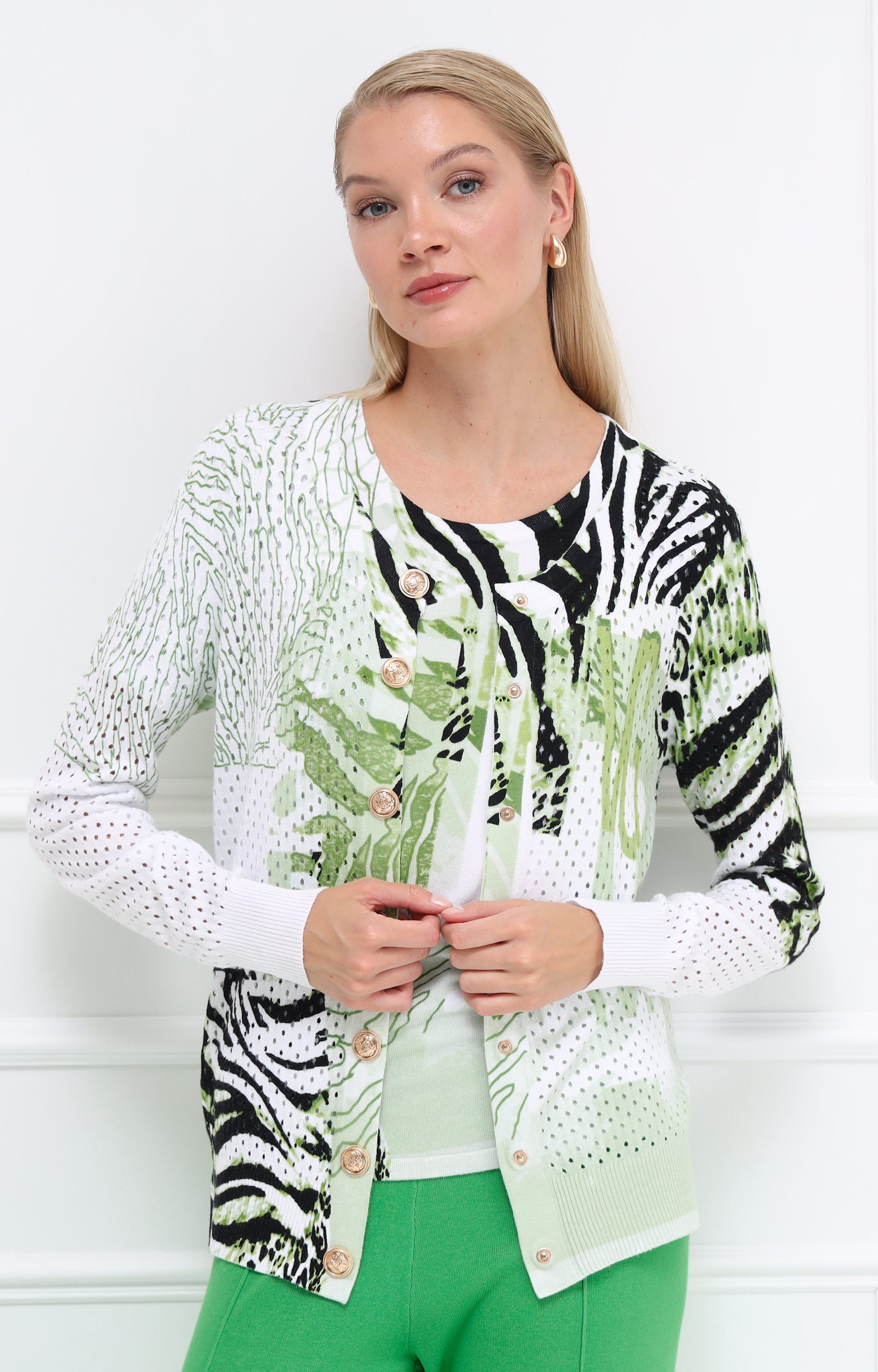 Passioni Cardigan und Top mit abstraktem günstig online kaufen