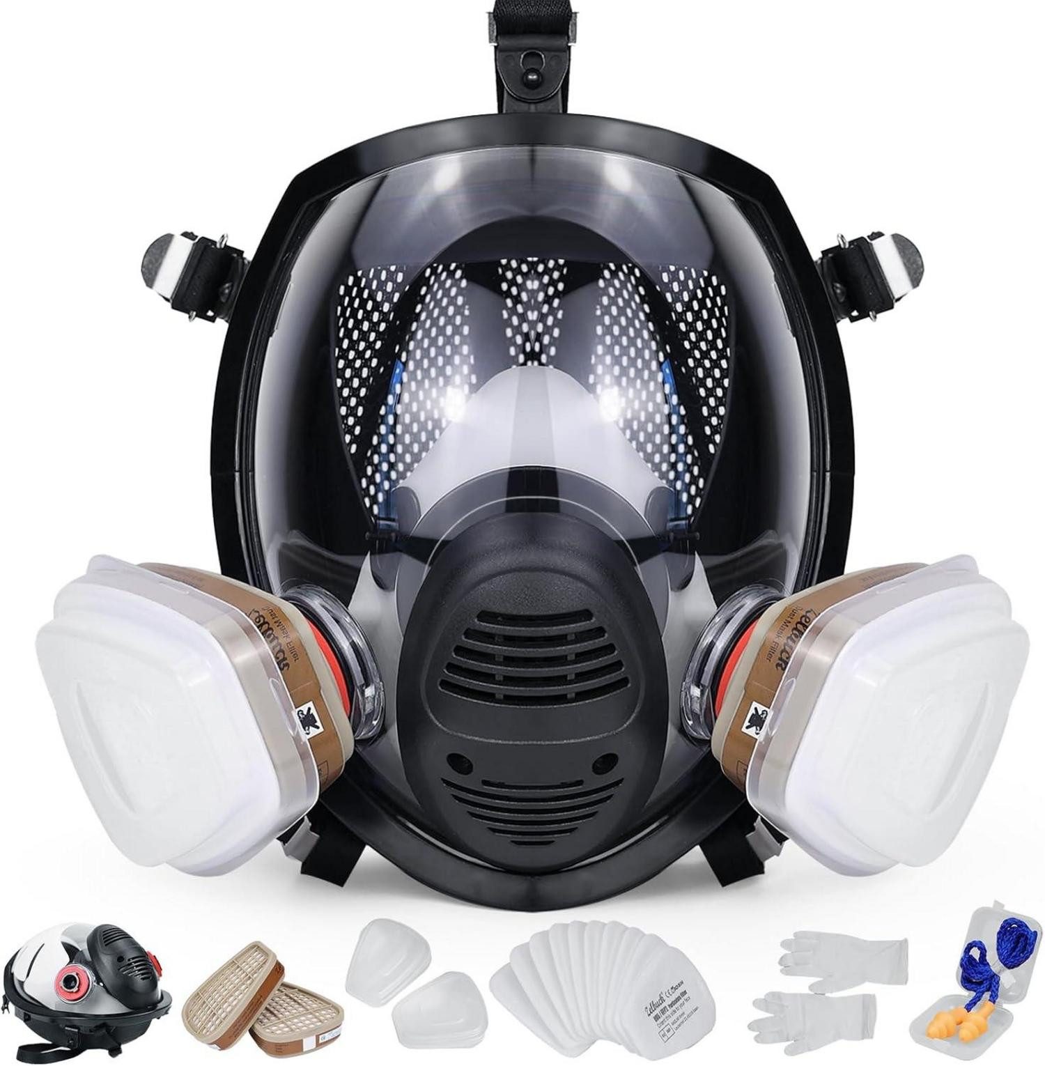 Atemschutz-Vollmaske Vollmaske Atemschutzmaske mit Filter Staubmaske Vollgesichtsmaske Set