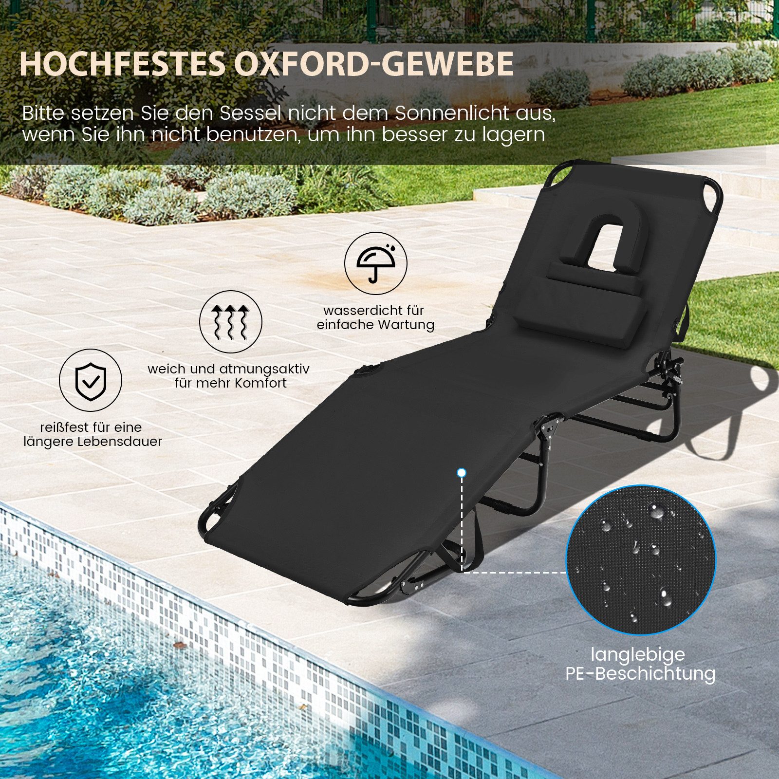 COSTWAY Gartenliege Sonnenliege, 1 St., mit günstig online kaufen