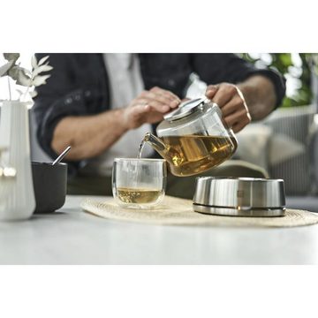 Zwilling Teekanne ZWILLING Sorrento Teekanne mit Stövchen, 800 ml Transparent hochwertiges Borosilikatglas, 0.8 l