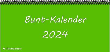 E&Z Verlag Gmbh Schreibtischkalender Bunt - Kalender XL 2024 in der Trendfarbe grasgrün