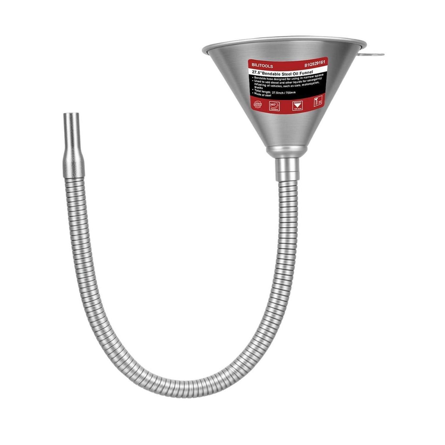 LuxusKollektion Öltrichter Öltrichter Metall Sieb Schlauch 665 mm KFZ 26.2-Inch Steel Oil Funnel
