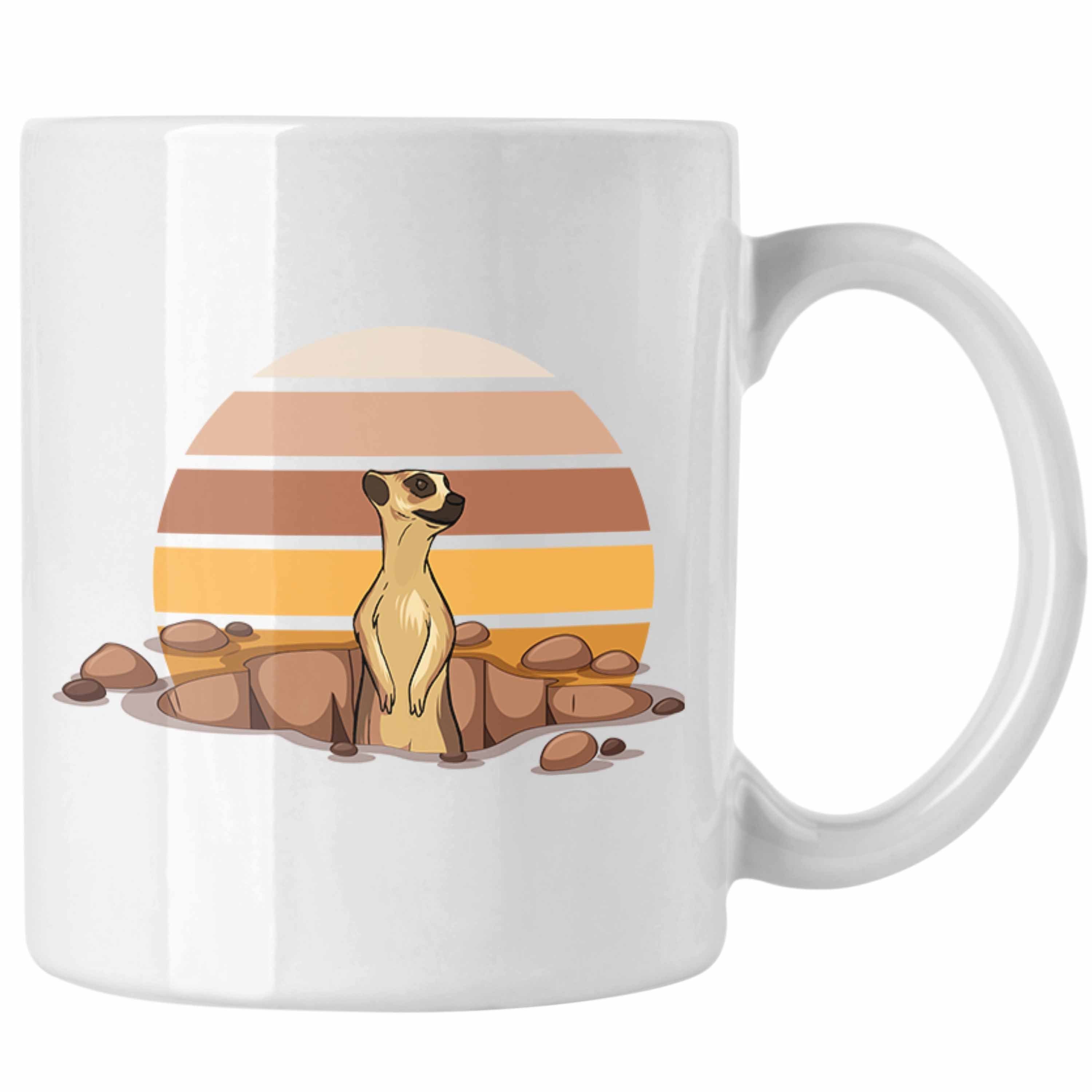 Trendation Grafik Weiss für Geschenk Erdmännchen Tasse Tasse Tolles - Tierliebhaber