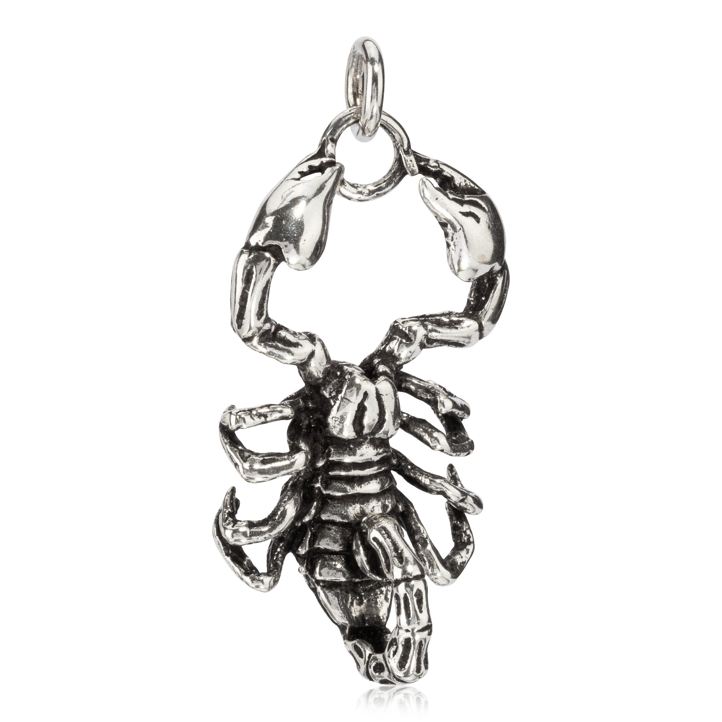 NKlaus Kettenanhänger Kettenanhänger Riesiger Scorpion 925 Silber Oxidi