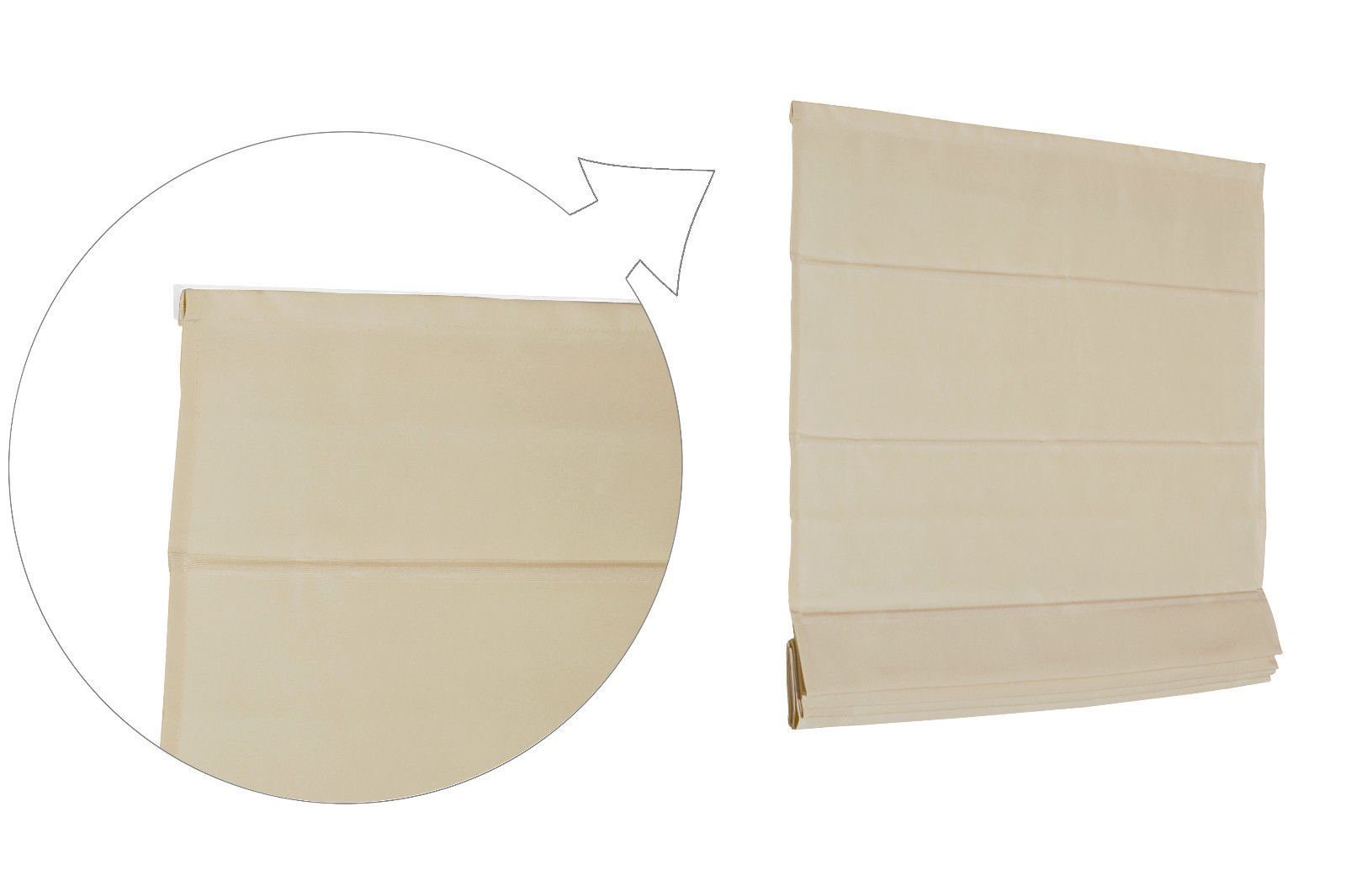 Rollo Basic Raffrollo Faltrollo 160x240 cm Beige Raffgardine, KS Handel 24