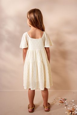 Next Jerseykleid Strukturiertes Jersey-Kleid mit Engelsärmeln (1-tlg)