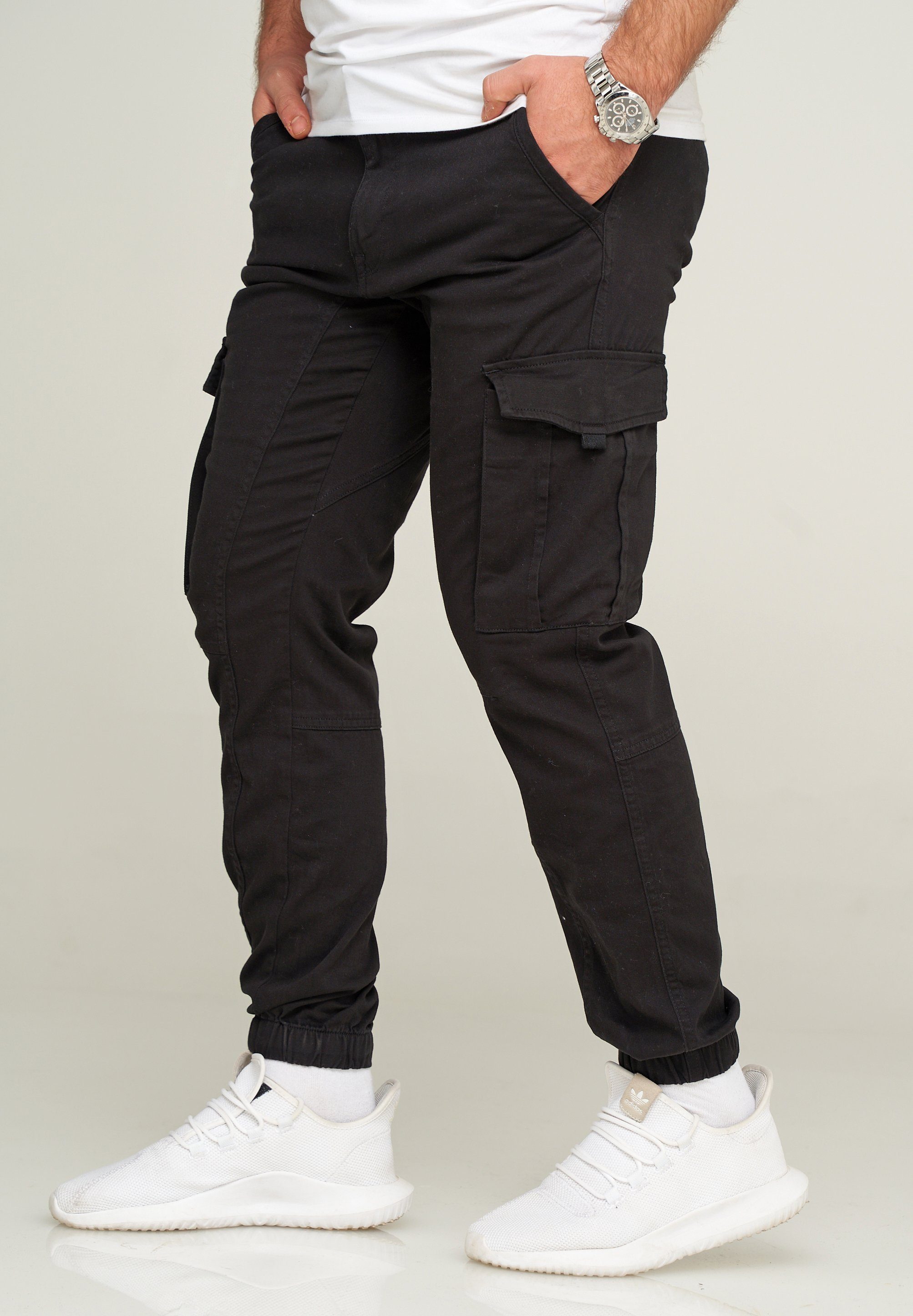 Jack & Jones Cargohose OLLIE JJARIS CARGO PANTS Herren Ollie Cargo Stretch Hose mit Taschen Stoffhose