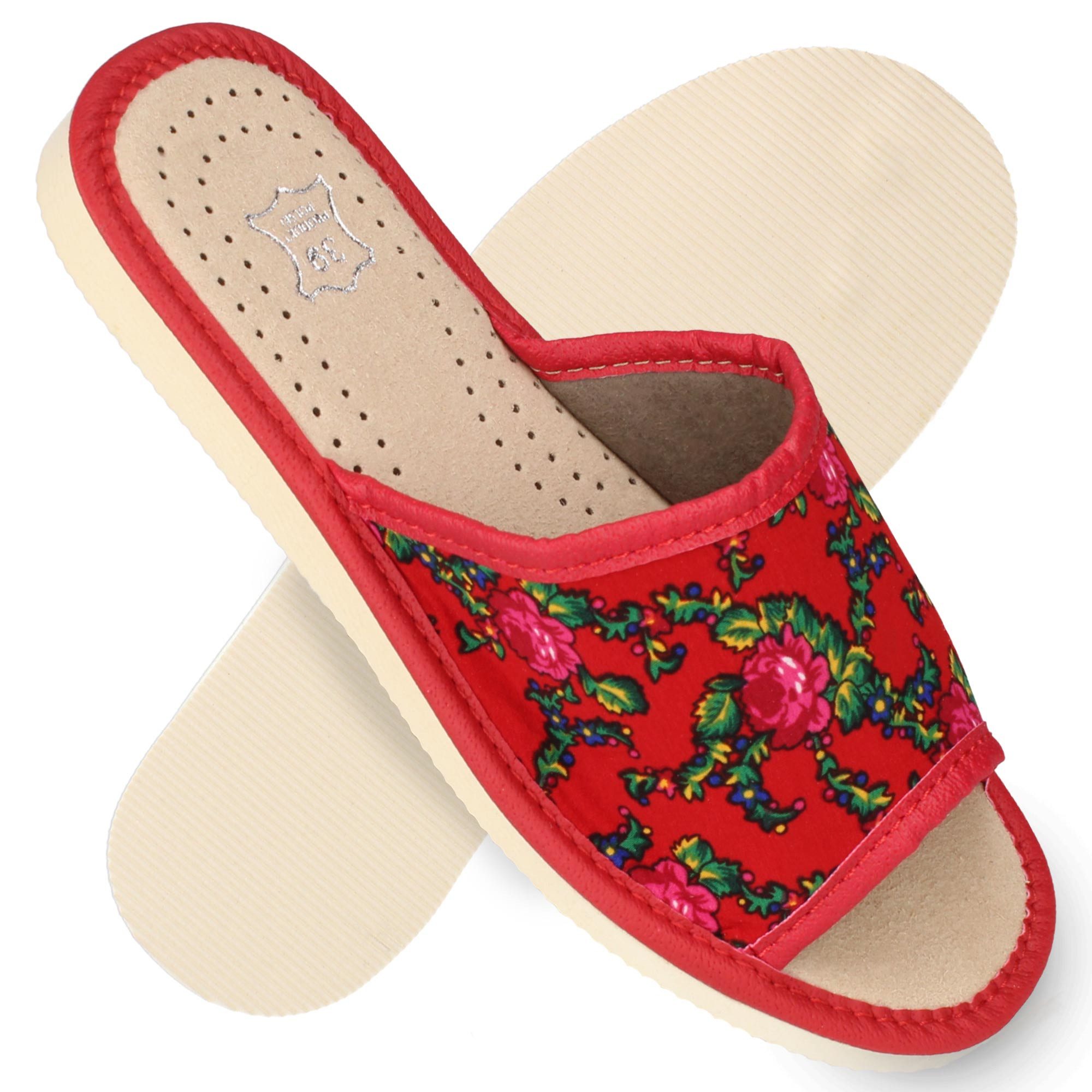 filsko Lorient Damen Hausschuh Retro-Blumenmuster, Slip-On