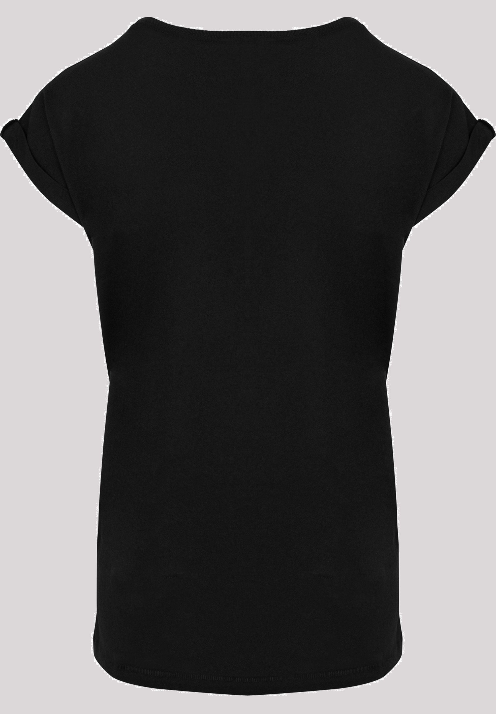 F4NT4STIC Kurzarmshirt Damen Marvel Spray Ladies black Logo Shoulder Tee with Extended (1-tlg)
