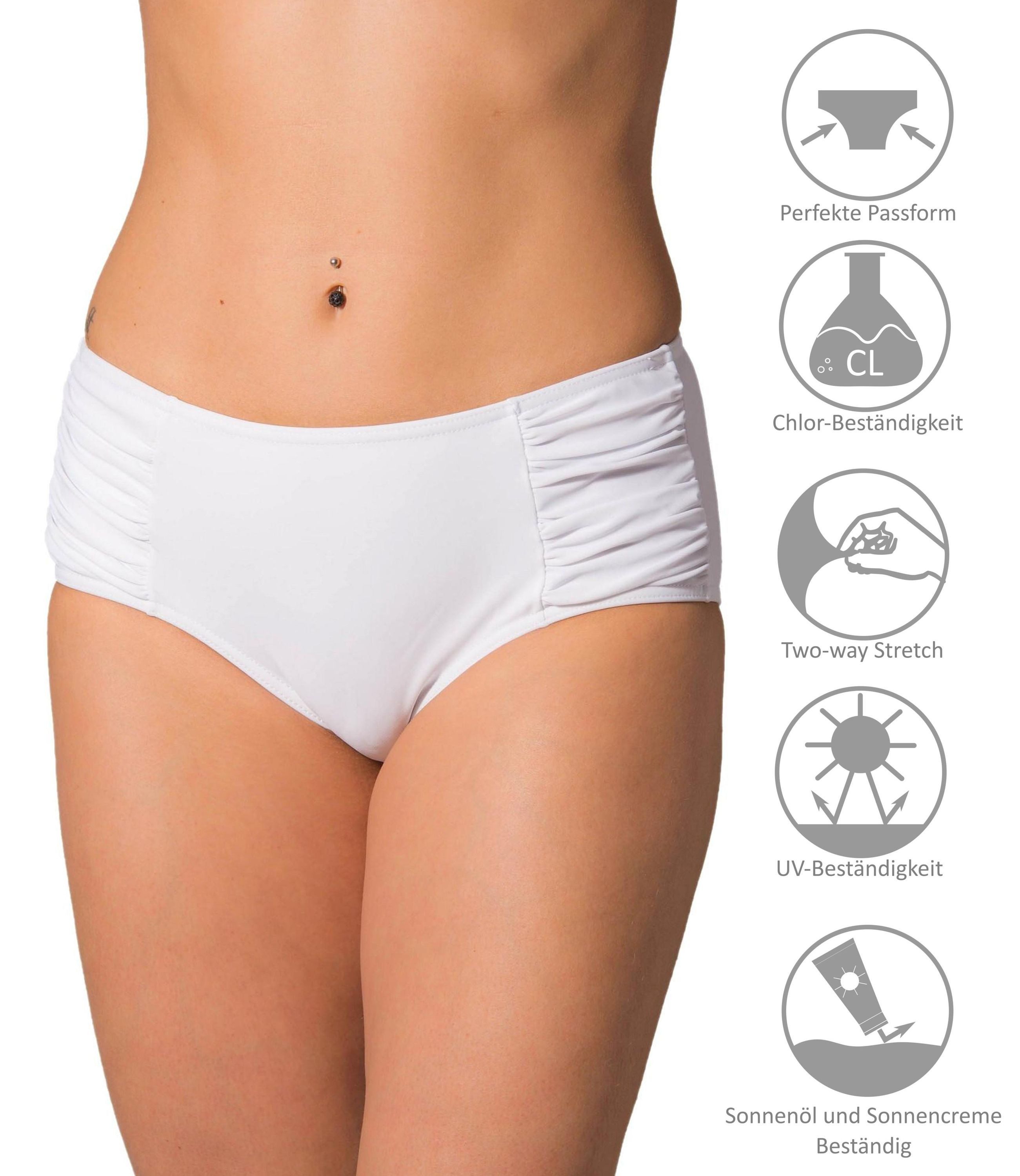 Aquarti Bikini-Hose Aquarti Damen Bikinihose Hotpants mit seitlichen Raffungen