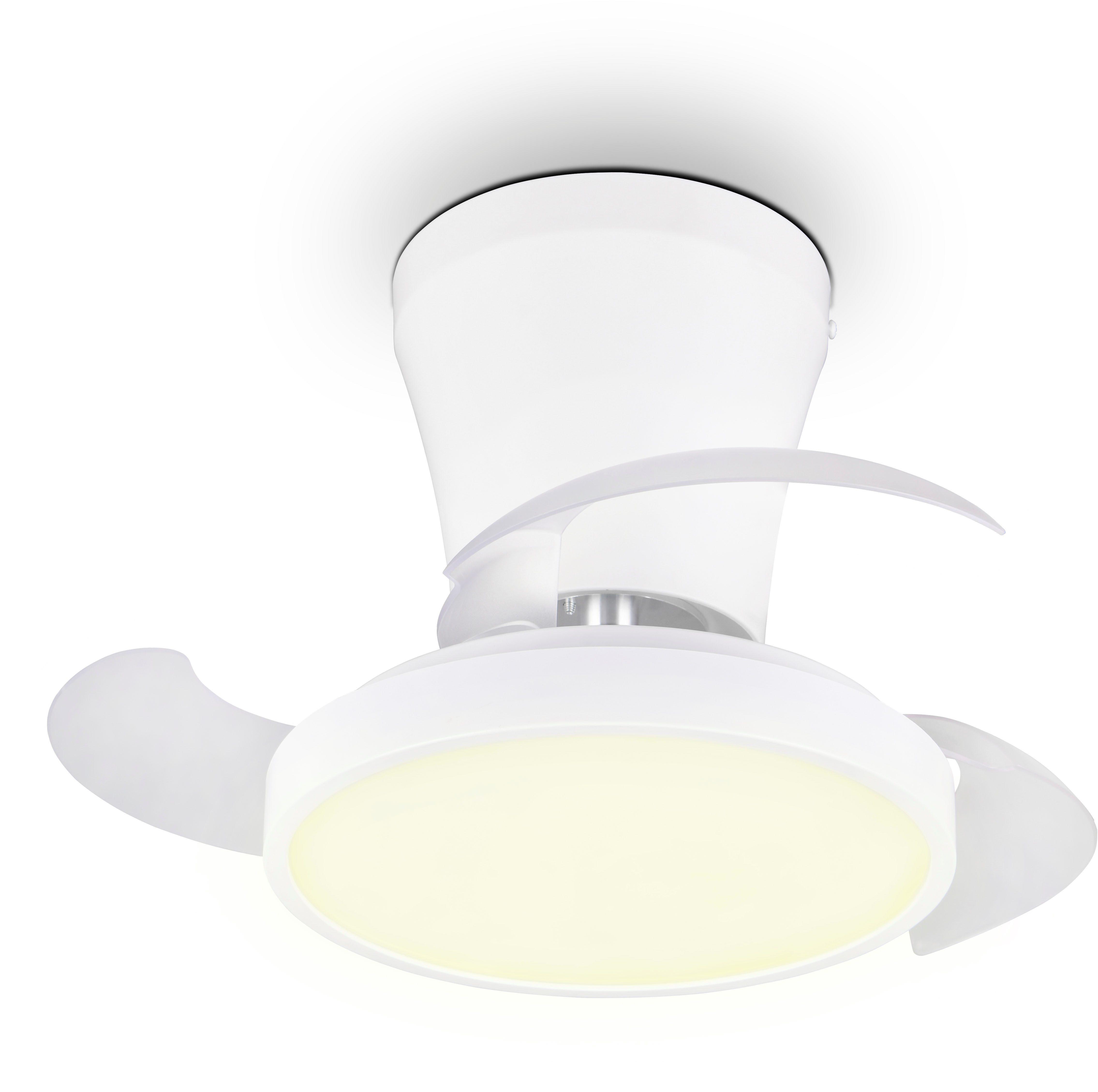 Reality Leuchten LED Deckenleuchte MOSS mit Ventilator, Deckenventilator mit ausklappbaren Flügeln 10W, CCT - über Fernbedienung, Dimmfunktion, Memoryfunktion, Timerfunktion, Ventilatorfunktion, getrennt schaltbar, LED fest integriert, Farbwechsler, warmw
