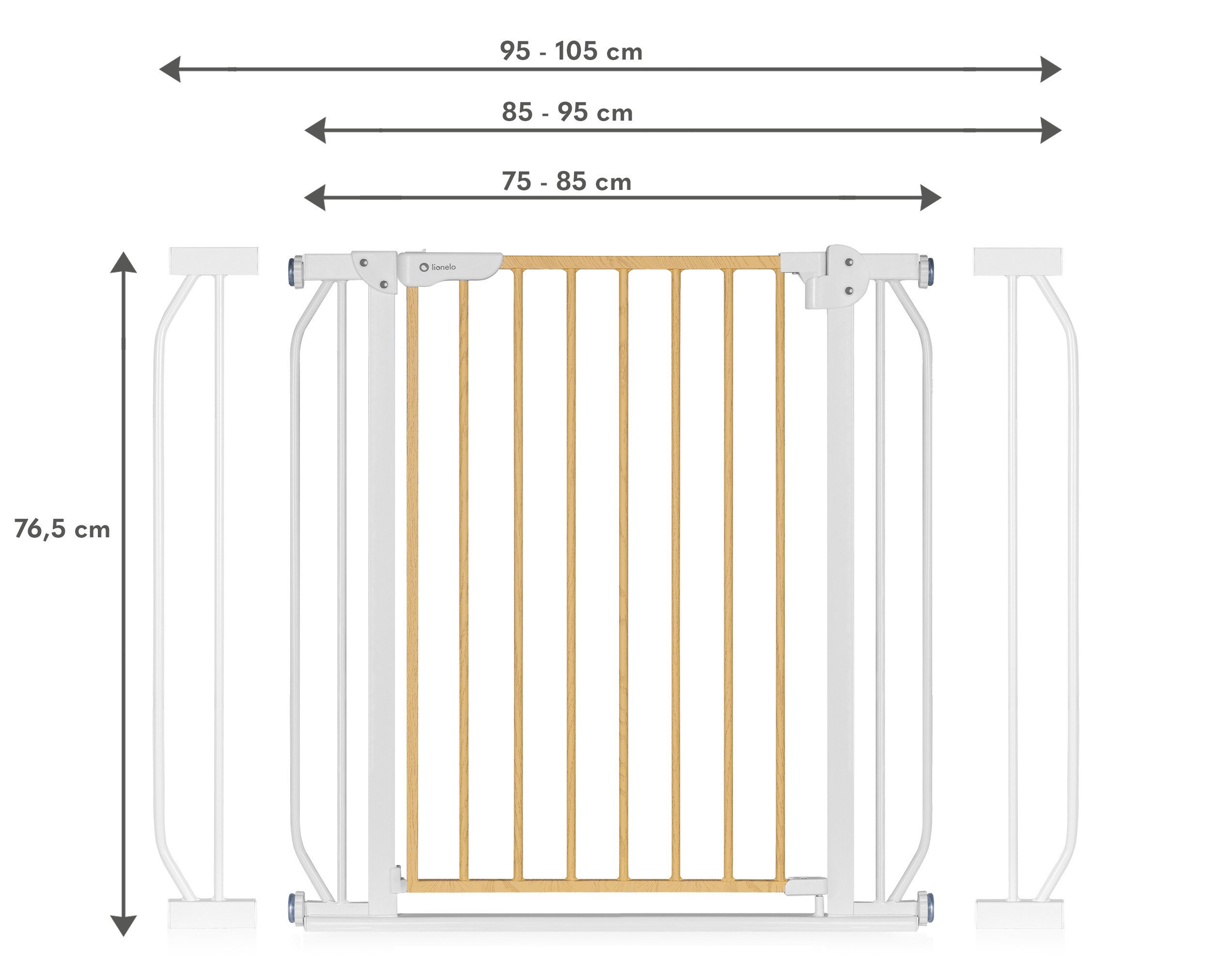 lionelo Türschutzgitter Truus Slim und Led (TOP),  ohne Bohren Metall 90° Stop beidseitig schwenkbar 75-105cm