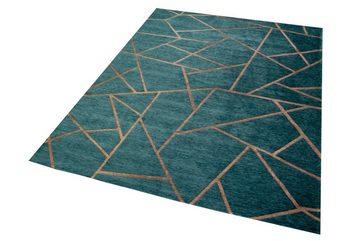 Teppich Moderner Teppich Orientteppich Kelim Kilim türkis bronze gold, Carpetia, rechteckig, Höhe: 9 mm