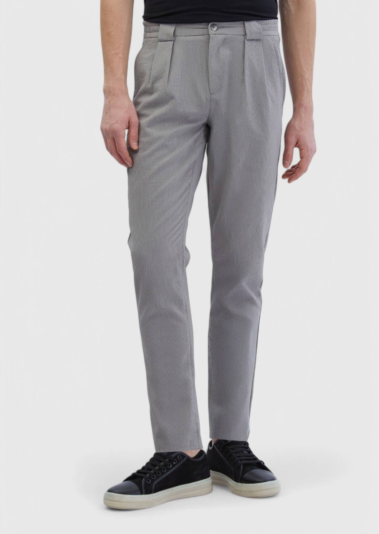 RAMSEY Jogger Pants Graue gewebte Jogginghose für den Alltag