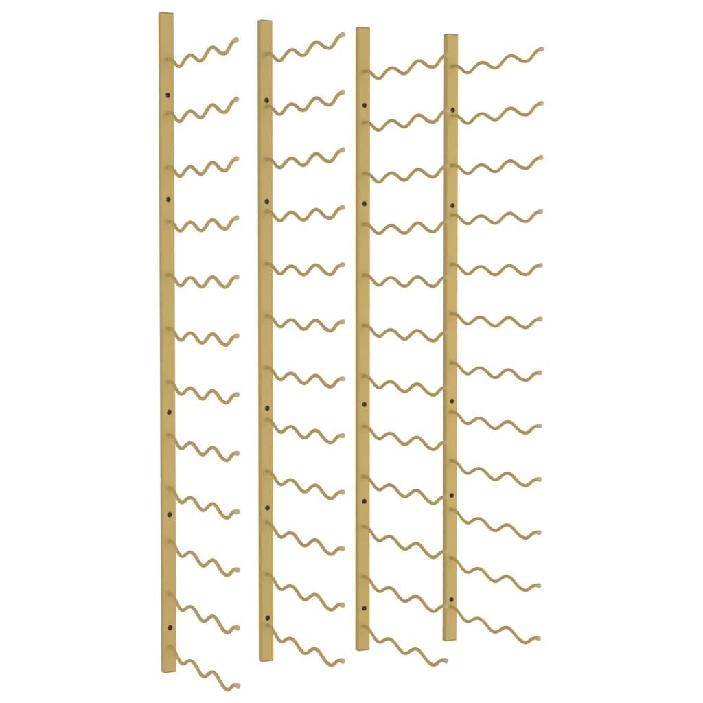 vidaXL Weinregal Wand-Weinregal für 36 Flaschen 2 Stk. Golden Eisen, 1-tlg.