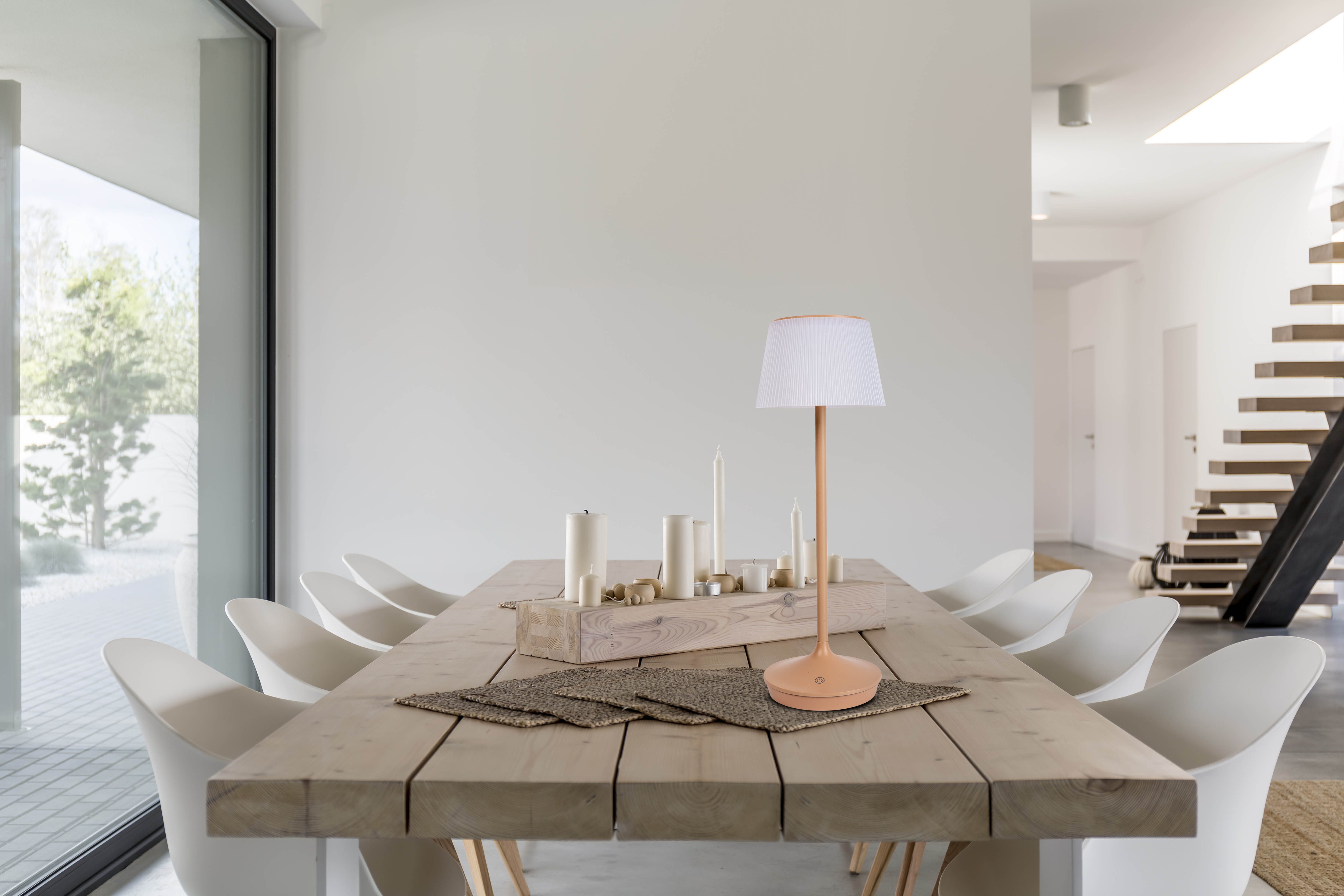 näve LED Tischleuchte Solarleuchte / Akkuleuchte "EMMI", Dimmer, Dimmfunktion, Ein-/Ausschalter, Farbsteuerung, USB-Ladefunktion, mehrere Helligkeitsstufen, LED fest integriert, Kaltweiß, Neutralweiß, Warmweiß, Solarbetrieb, Akkubetrieb, CCT, Berührungssensor, Akkutischleuchte