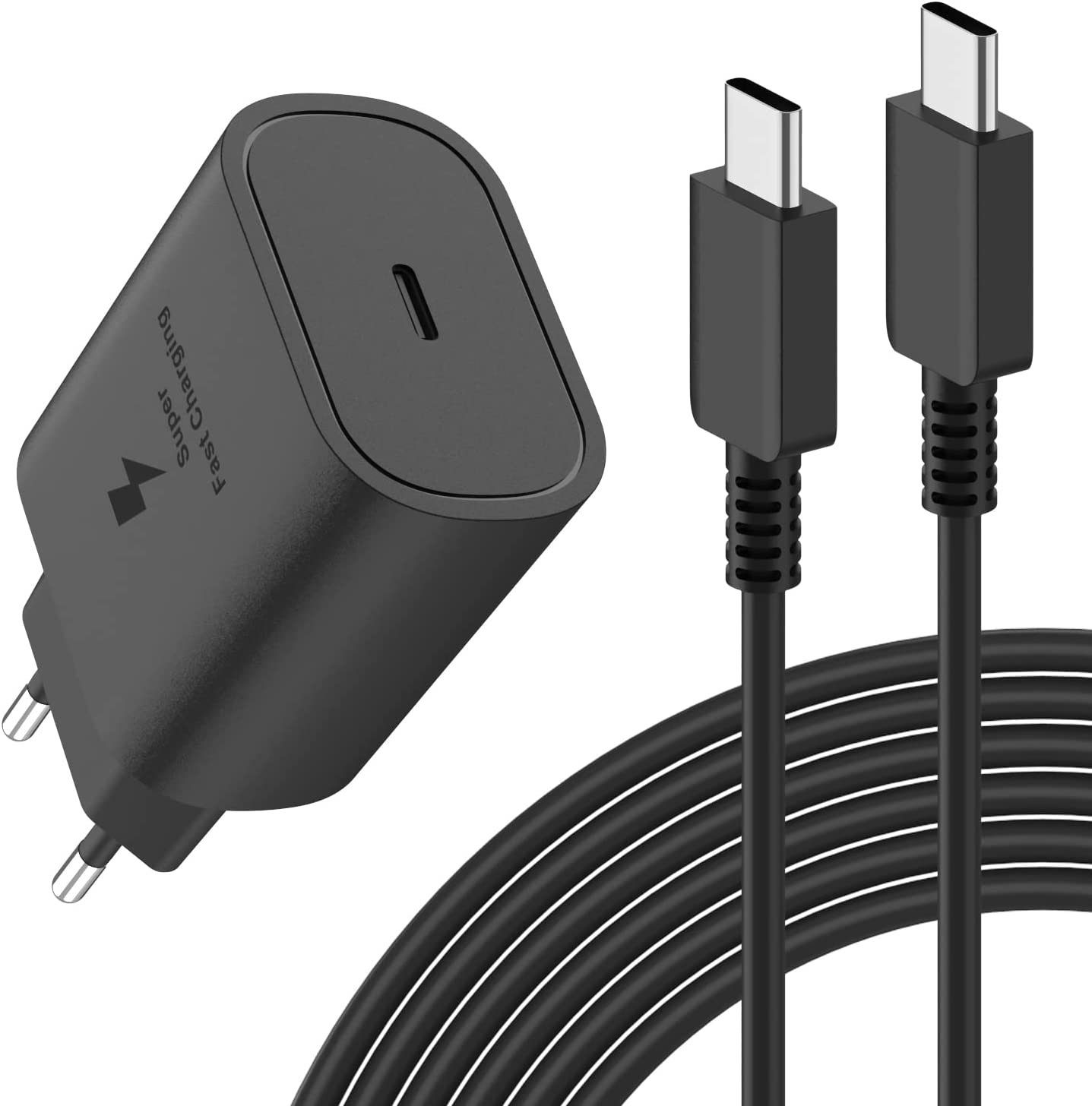 neue dawn 25W USB C Schnellladegerät für Samsung Galaxy S25 S24 S23 S22 S21 S20 USB-Ladegerät (1-tlg., für Samsung A80 A70 A56 A55 A54 A53 A52s A51 A35 A34 A33/Z Fold/Z Flip)