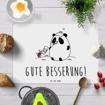 Platzset, Panda Gute Besserung - Weiß - Geschenk, Tischset, Tischuntersetzer, P, Mr. & Mrs. Panda, (1-St), Funktionales Design