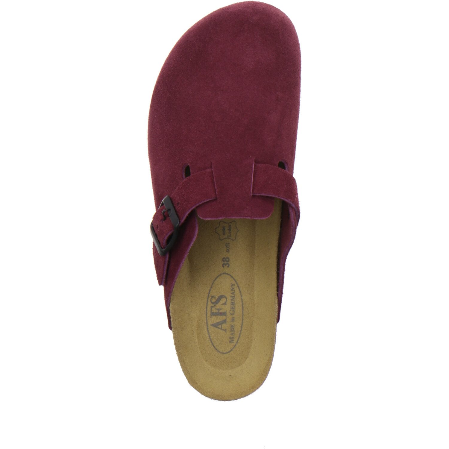 AFS-Schuhe 290037 Clogs Pantolette für Damen aus Leder mit Fußbett, Hausschuhe Made in Germany