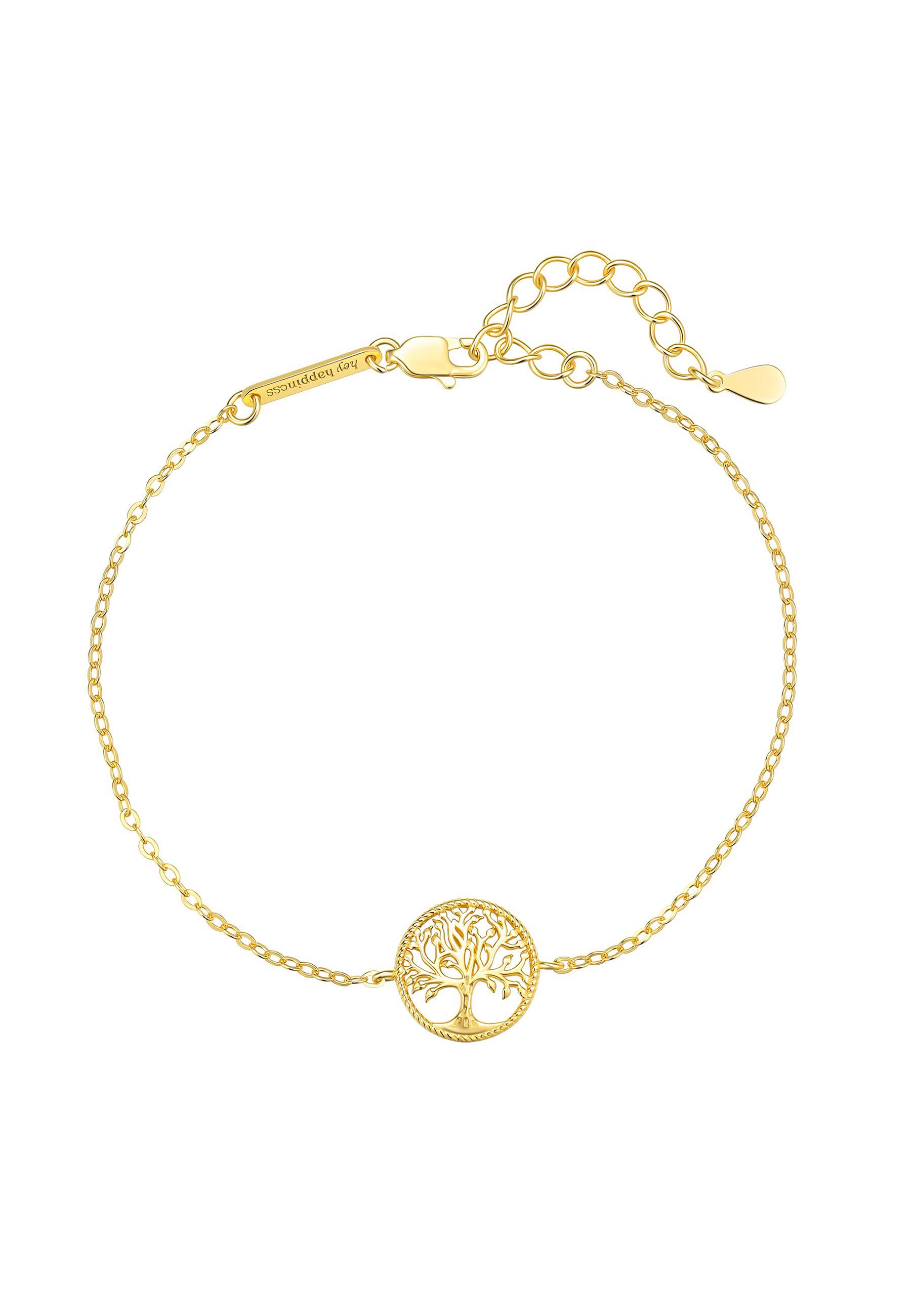 Hey Happiness Charm-Armband Lebensbaum, Symbol Charm, Feines Damen Armband 925 Silber, mit Baum des Lebens Charm